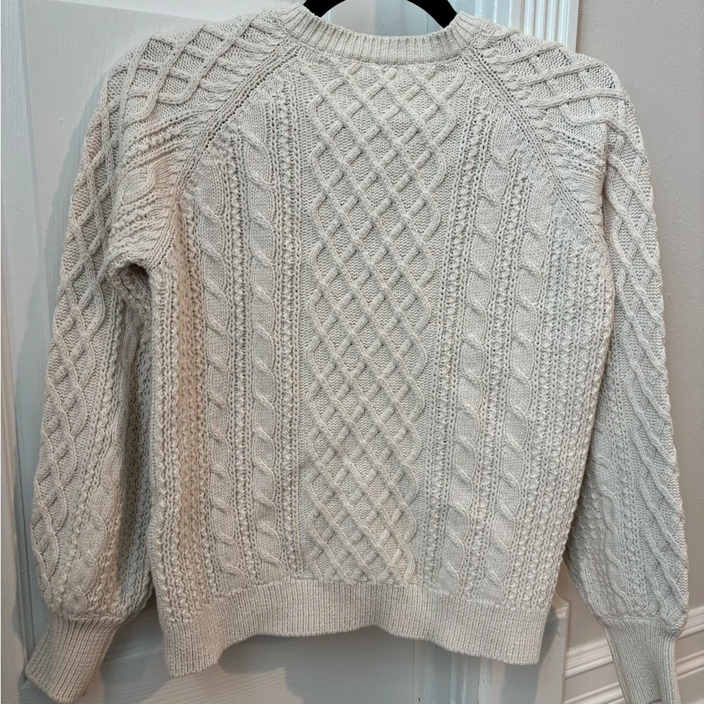 Sezane Cream Cable Knit Cardigan - Picture 4 of 6